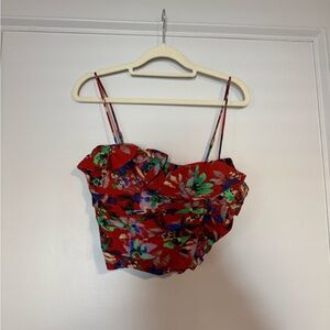 Zara Red Floral Camisole Top